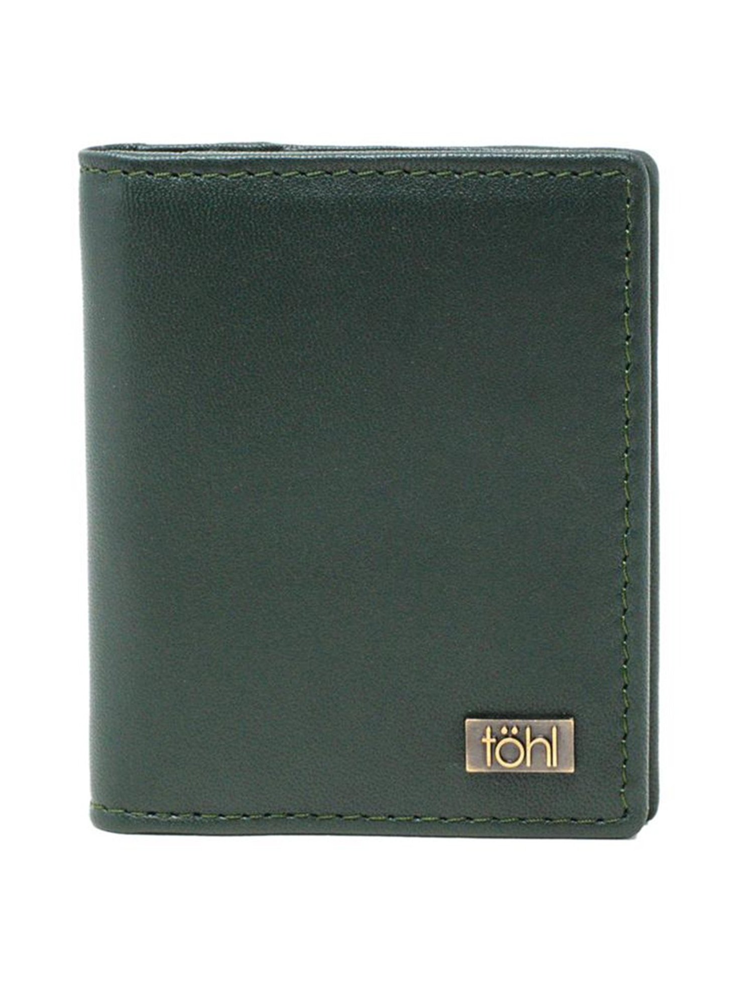 Tohl Volterra Green Casual Leather Bi-Fold Wallet,Card Holder & Eyewear Case Set for Men