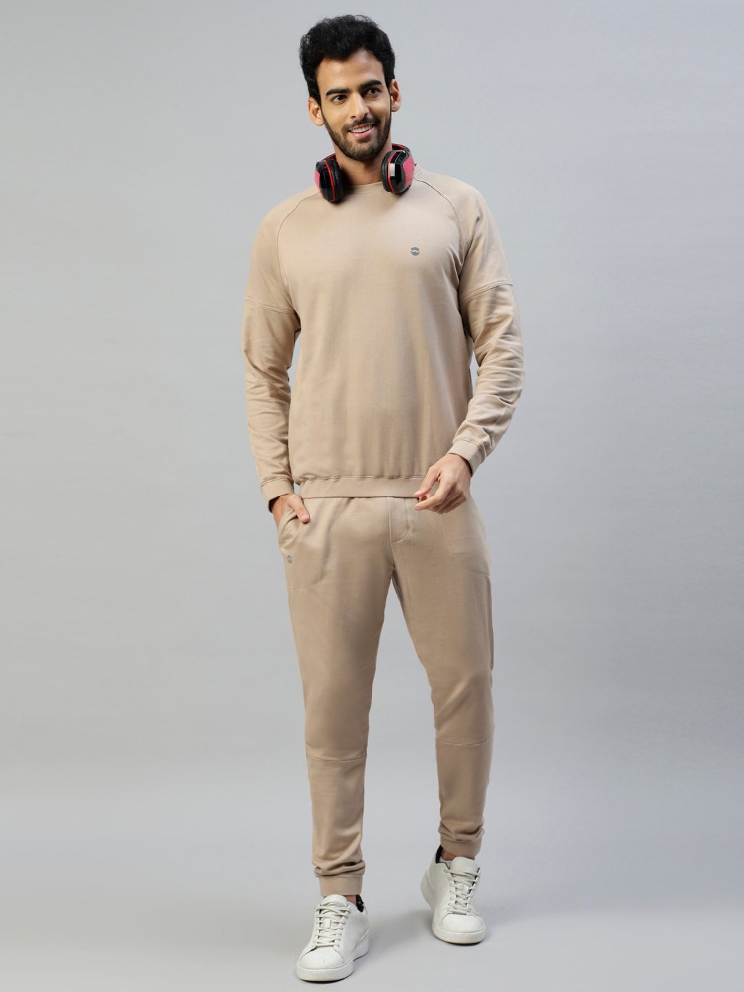 Slowave Beige Regular Fit Joggers