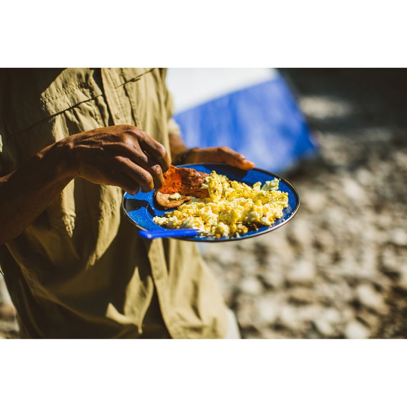 Stansport Enamel Camping Tableware Set 24 Pieces Blue