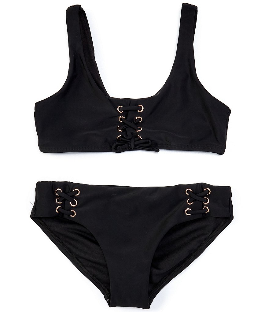 Flapdoodles Big Girls 7-10 Rainbow Tankini & Skirted Two-Piece Swimsuit