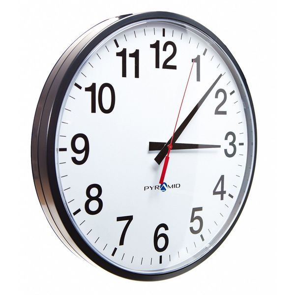13-1/2" Analog Analog Wall Clock, Black PYRAMID 5200