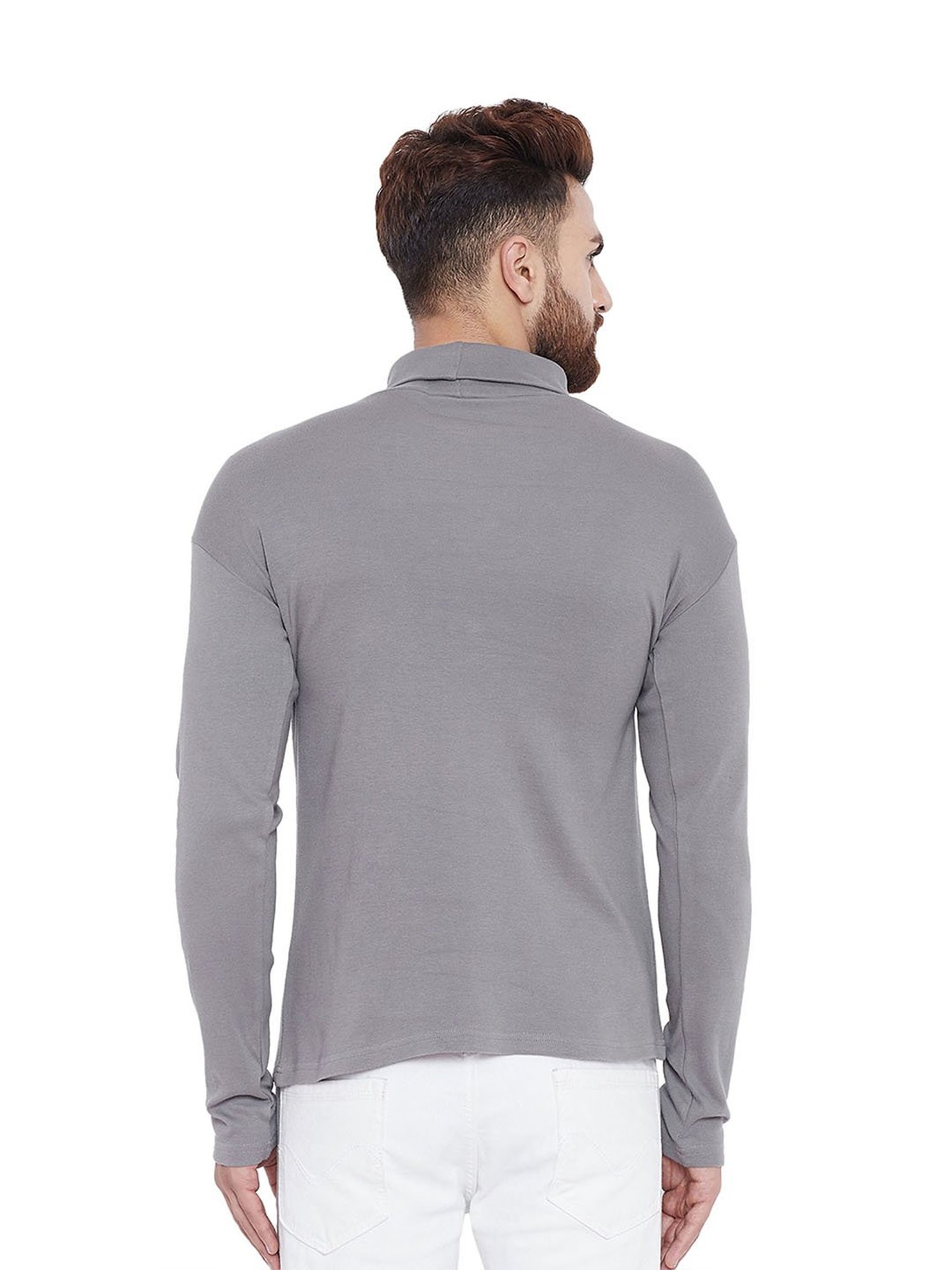 Hypernation Grey High Neck T-Shirt
