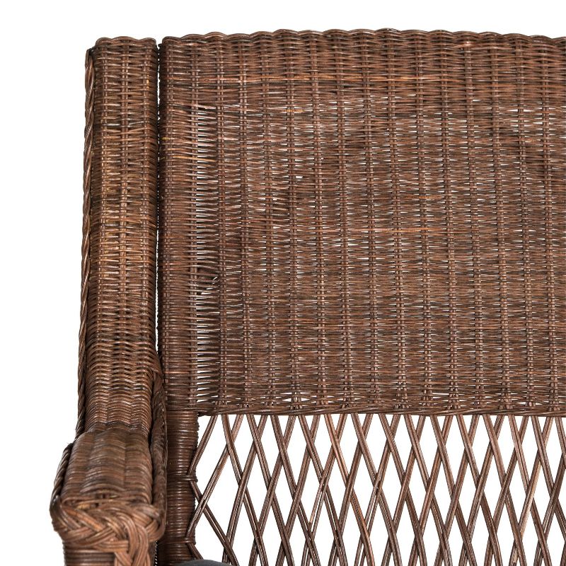 Iona Mid - Century Retro Modern Light Fabric Upholstered Button - Tufted Wingback Rocking Chair - Light Beige - Baxton Studio