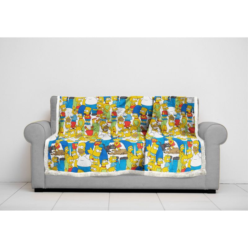 60"x90" The Simpsons Family Party Sherpa Blanket