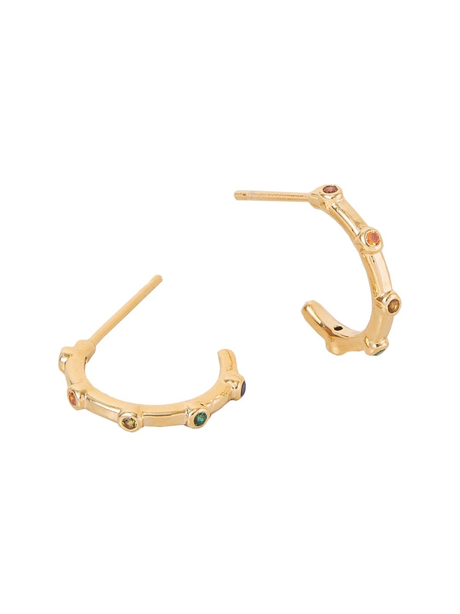 Accessorize London Real Gold-Plated Multi Z Multi Station Hoop Earrings