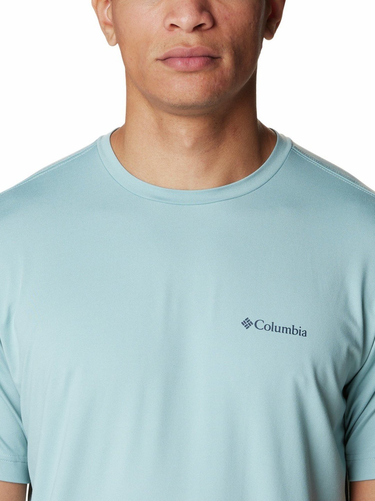 Columbia Blue Regular Fit Printed T-Shirt