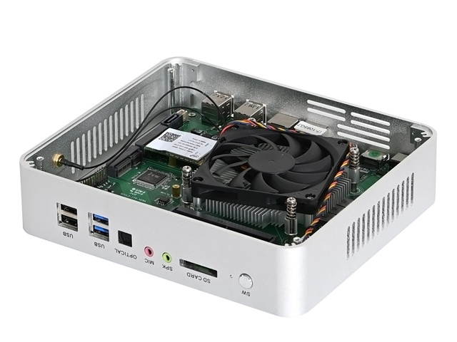 HUNSN 4K Mini PC, Intel Gen 10th I7 1065G7, Small Computer, Server, HTPC, BM26, AC WiFi/BT/2HDMI2.0/2LAN/4USB3.0/4USB2.0, (8G RAM/128G SSD)