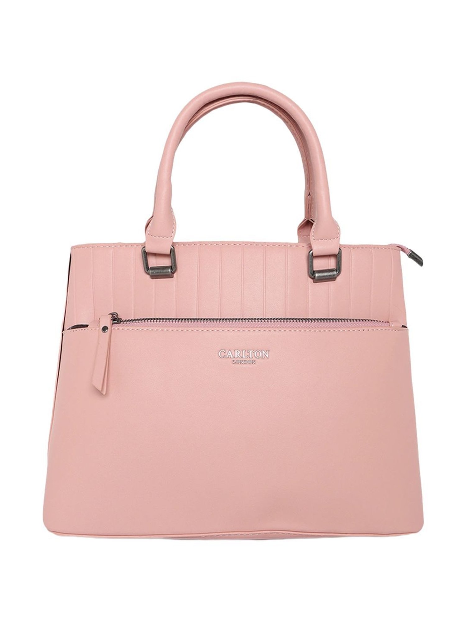 Carlton London Pink Solid Medium Handbag