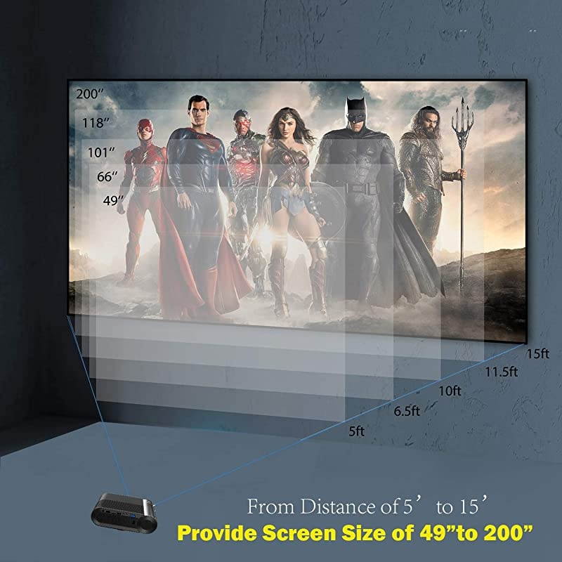 WiFi Mini Projector Portable Movie Projector Phone Outdoor Video Projector 720P Native Full HD 1080P Supported 3800 Lux Led Projector