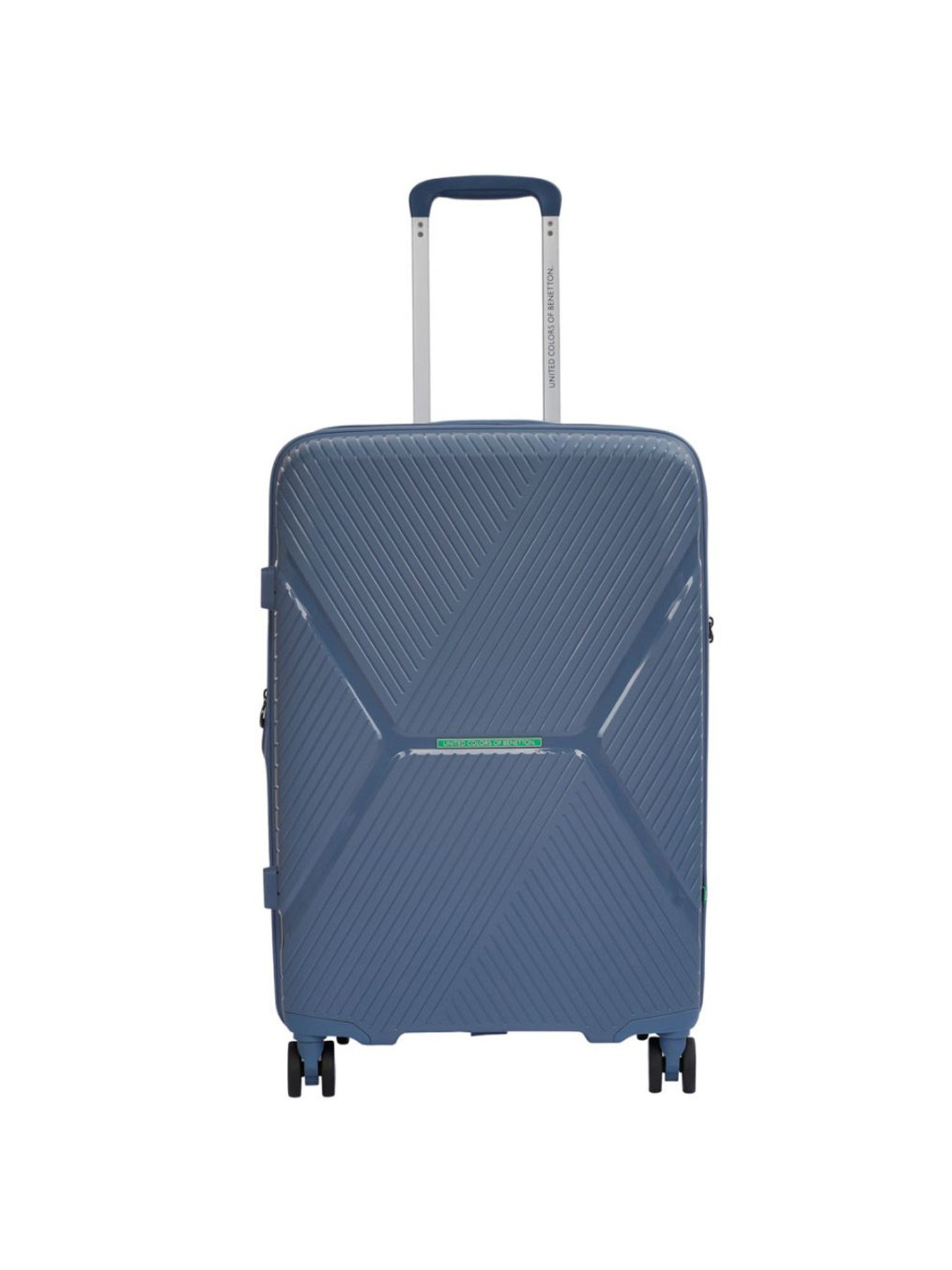 United Colors of Benetton Galaxy Blue Textured Hard Cabin Trolley Bag - 55 Cm