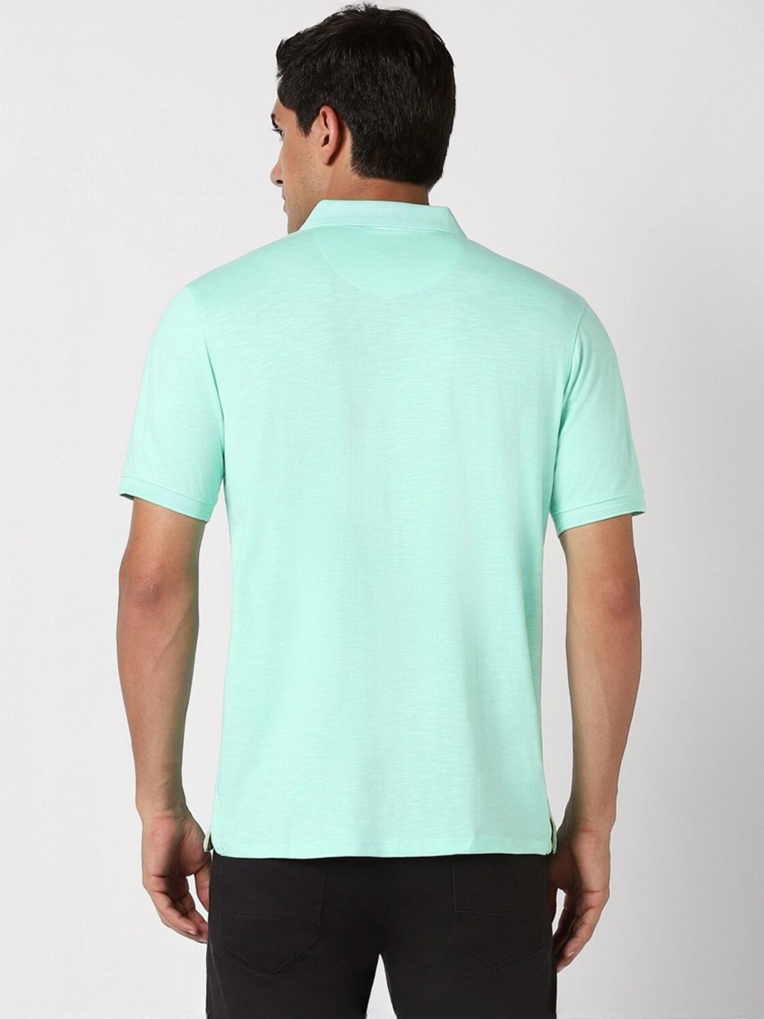 Peter England Green Slim Fit Polo T-Shirt