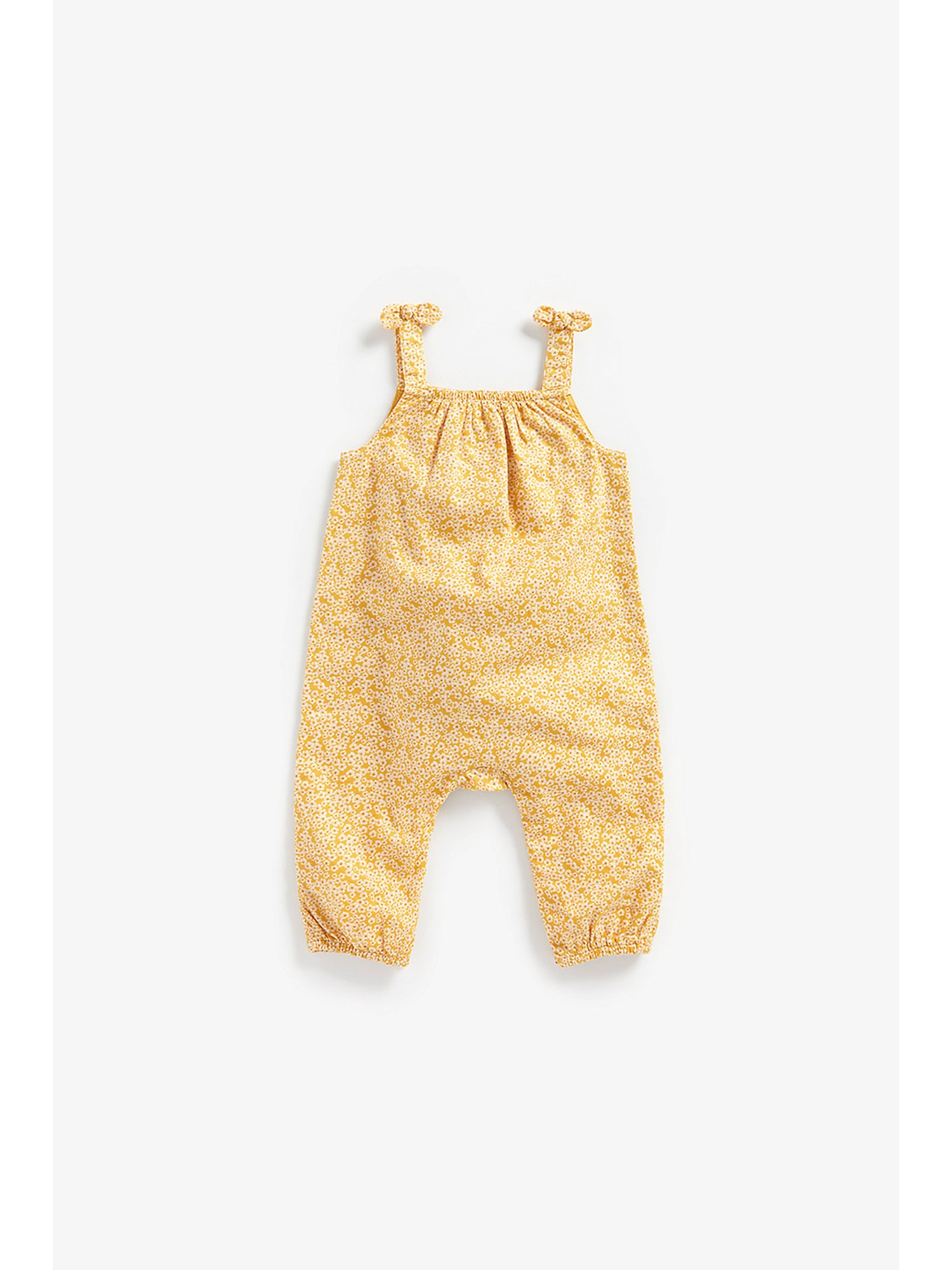 Mothercare Kids White & Mustard Floral Print Full Sleeves Top, Dungree with Headband