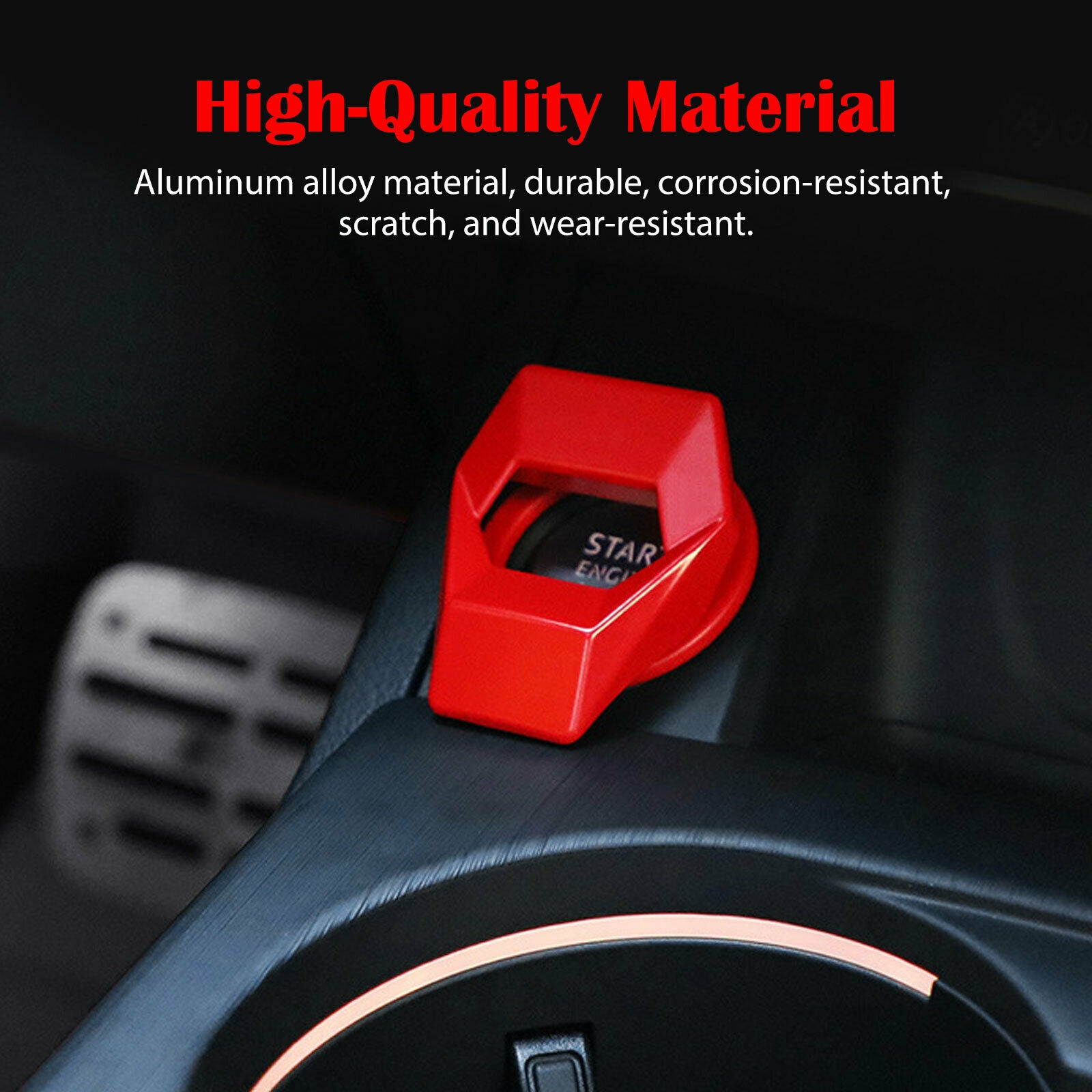 Universal Car Engine Start Stop Push Button Switch Decor Cover Accessories Trim