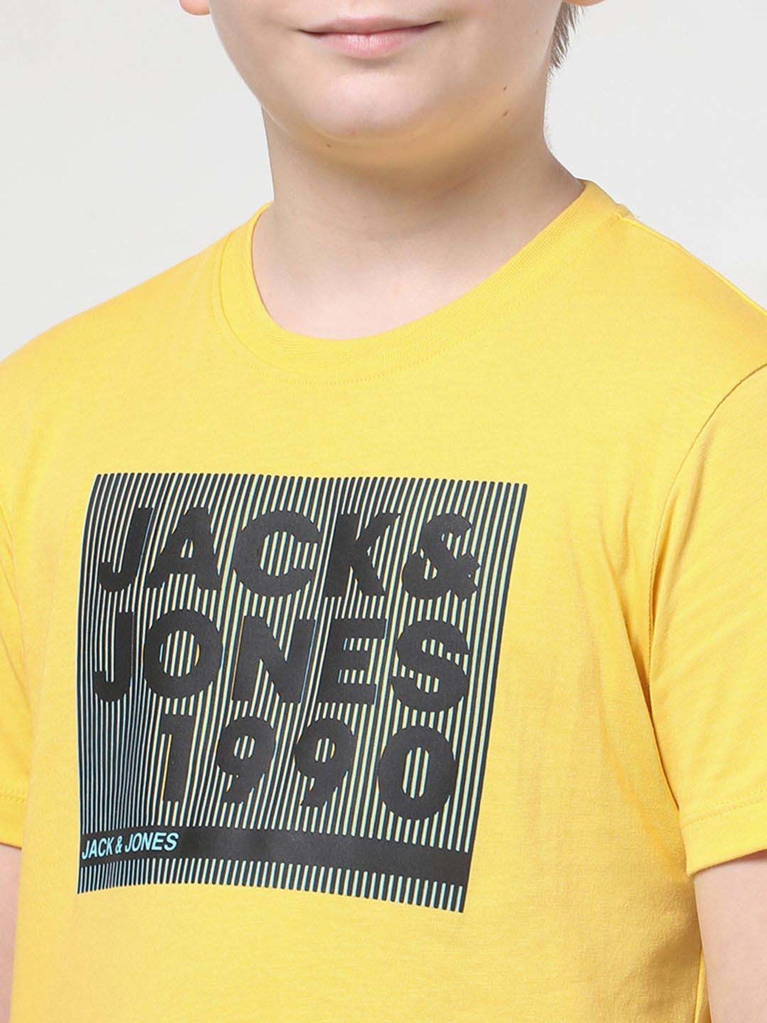 Jack & Jones Junior Daffodil Yellow Cotton Logo T-Shirt