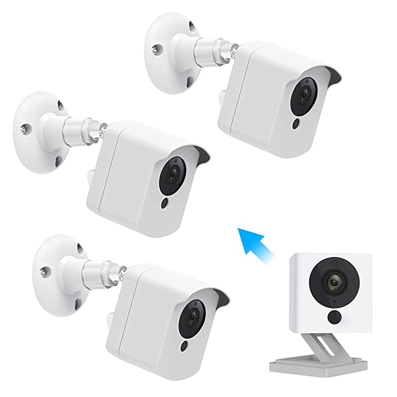 Wyze Cam Wall Mount,  Weatherproof Protective Cover with Adjustable Mount for Wyze Cam V2 Camera, Indoor/Outdoor Use (White, 3 Pack)