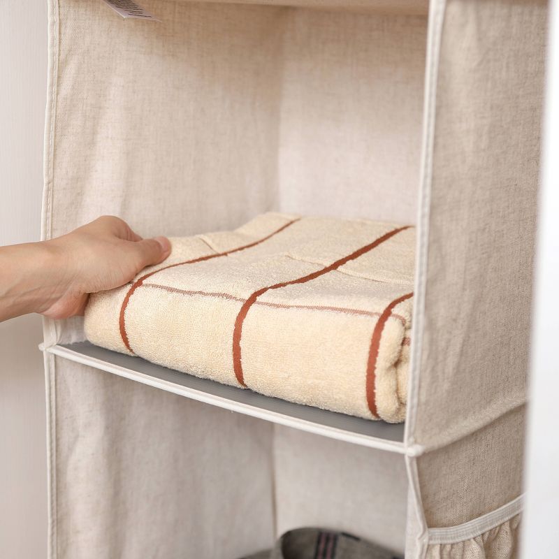 StorageWorks Set of 2 Three Shelf Hanging Closet Organizer Beige