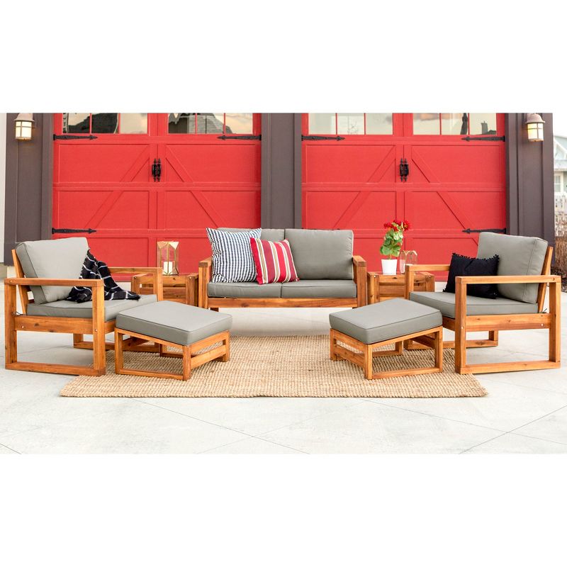 7pc Hudson Open Side Outdoor Patio Chat Set - Saracina Home