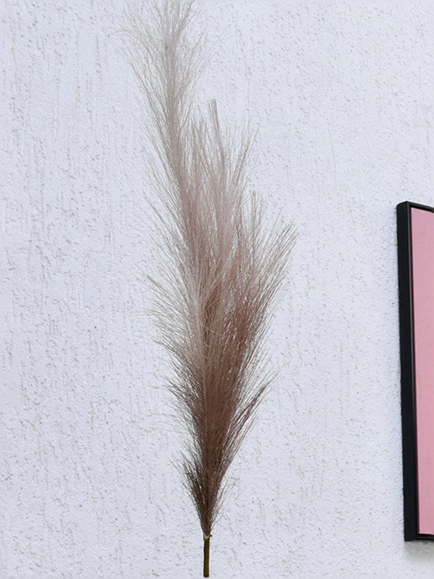 @Home Brown Plastic Artificial Pampas Grass Stick