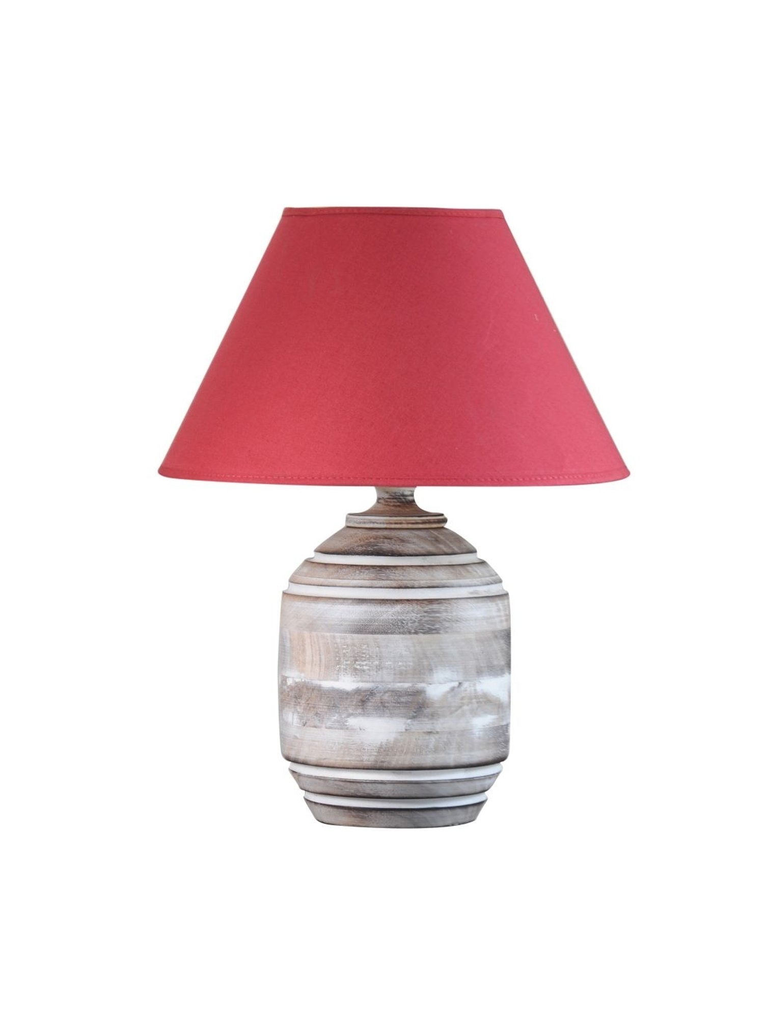 Kapoor Lamp Shades Distress White & Red Wood Bradbury Carved Table Lamp