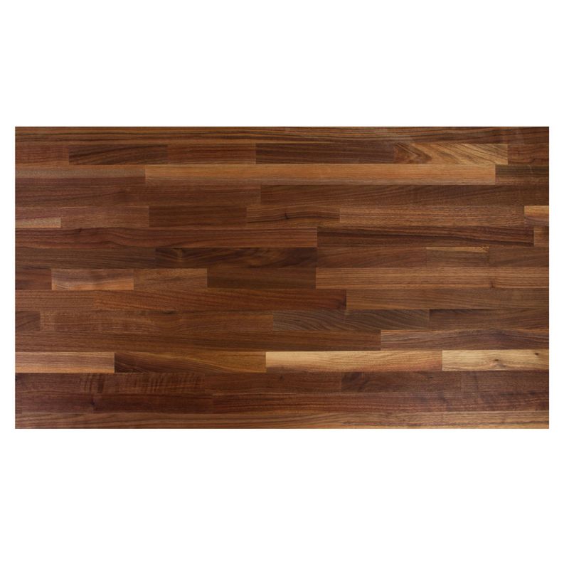John Boos WALKCT-BL4838-O Blended Walnut Solid Wood Finish Natural Edge Grain Kitchen Cutting Board Island Counter Top Butcher Block, 48" x 38" x 1.5"