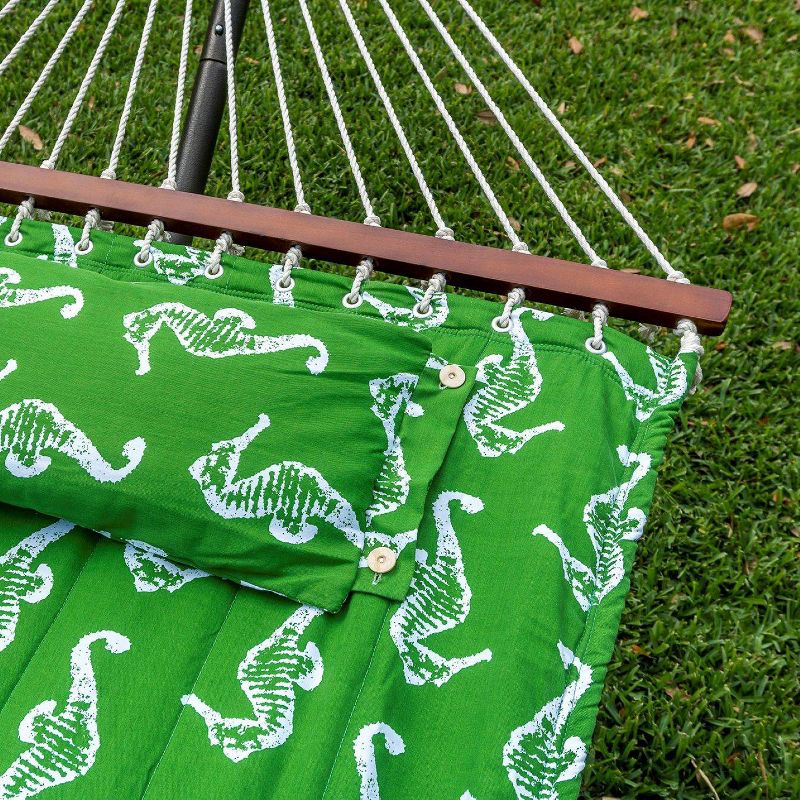 Coronado Double Quilted Hammock Green/Seahorses - Smart Living