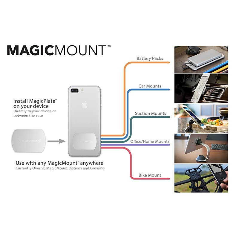 MPWD2PKUB Pro MagicMount Magnetic Suction Cup Mount Holder for Mobile Devices Black Pack of 2