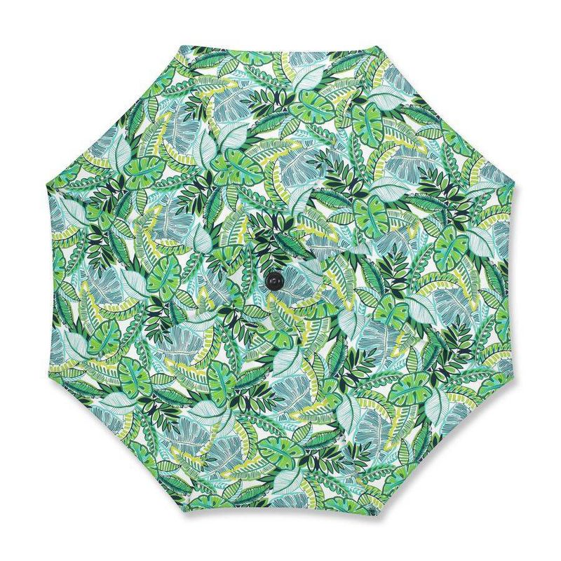 9' Outdoor/Indoor Patio Market Umbrella Aruba Jungle Green Blue - Pillow Perfect