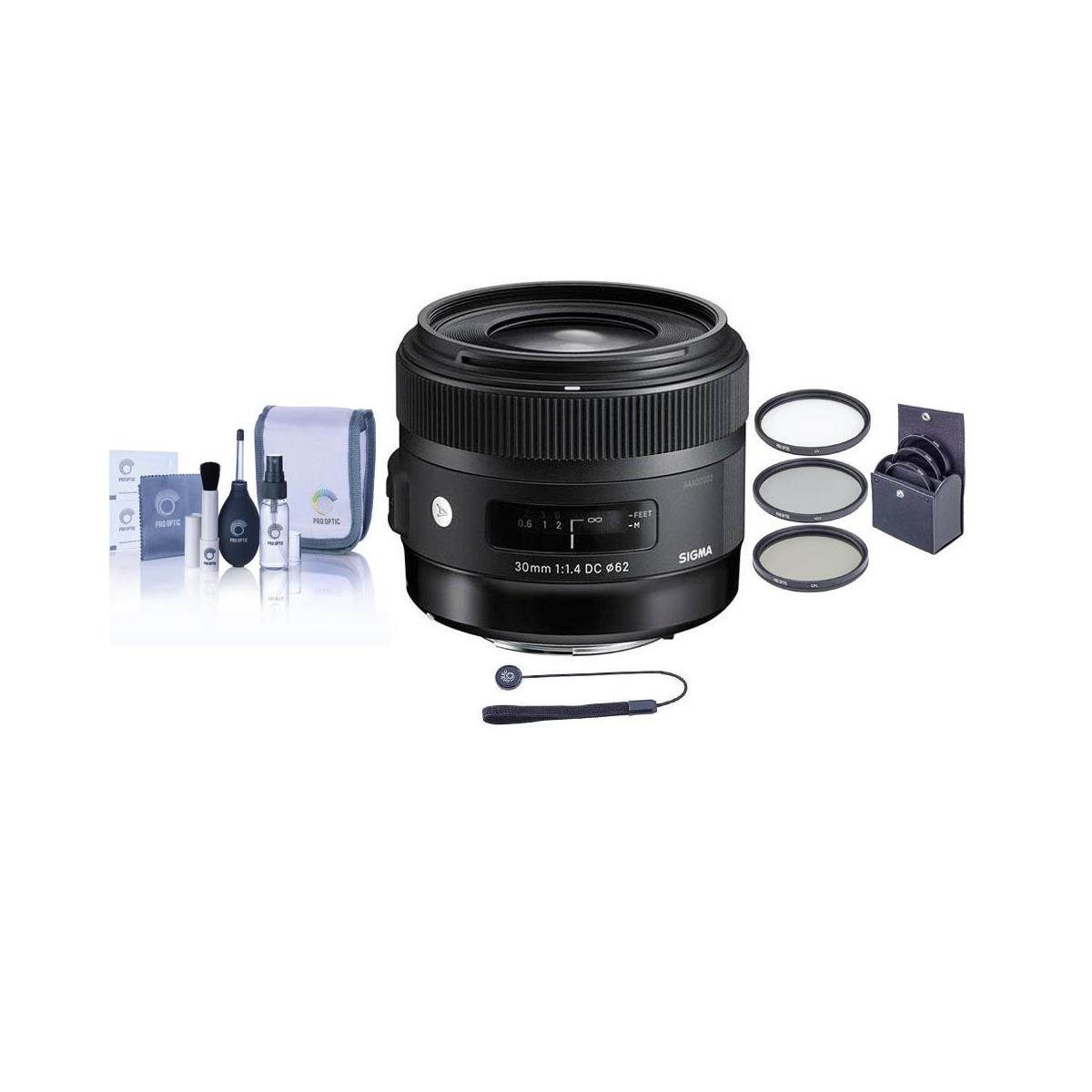 Sigma 30mm f/1.4 DC HSM ART Lens for Nikon DSLR Cameras with Accessory Bundle
