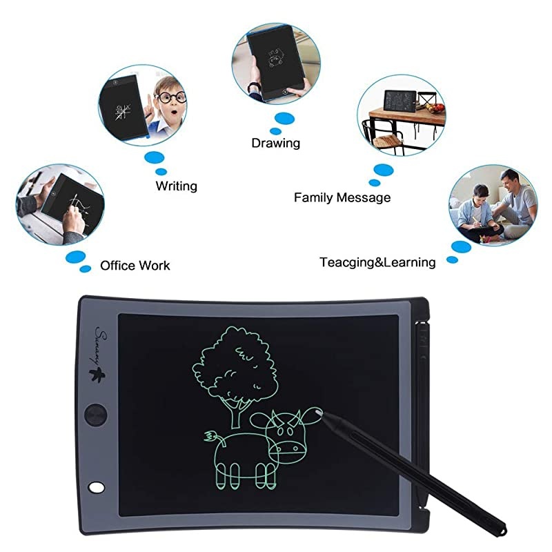 LCD Writing TabletElectronic Writing Drawing Board Doodle Board 85 Handwriting Paper Drawing Tablet Gift for Kids and Adults at HomeSchool and Office Black
