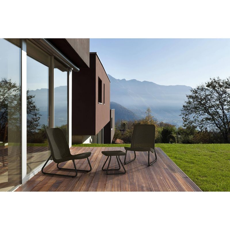 Rio All-Weather Patio Garden Conversation Set 3pc Gray - Keter