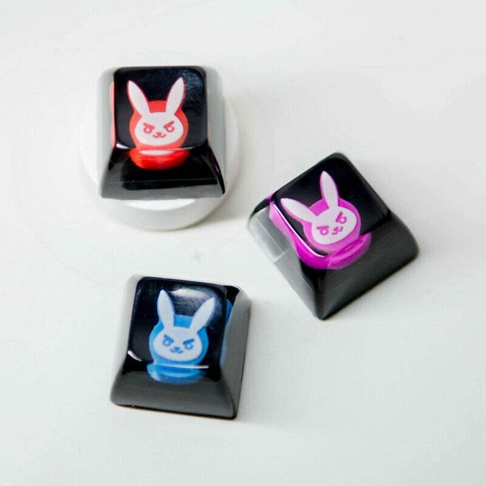 Mugen Custom DVA Pink Gaming Resin Keycaps for Cherry MX Switches - Fits Most Mechanical Gaming Keyboards - with Keycap Puller