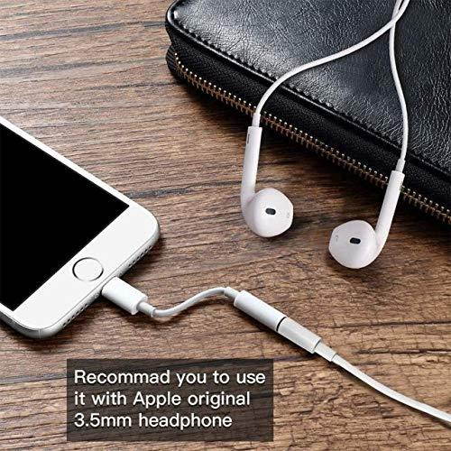 Headphone Adapter for iPhone 3.5mm Jack 2 in 1 Converter Connector Cables Earphone Adaptor Splitter Dongle Aux Audio Compatible with iPhone 7 8 Plus X XS XR Max for iOS 11 12 or Up
