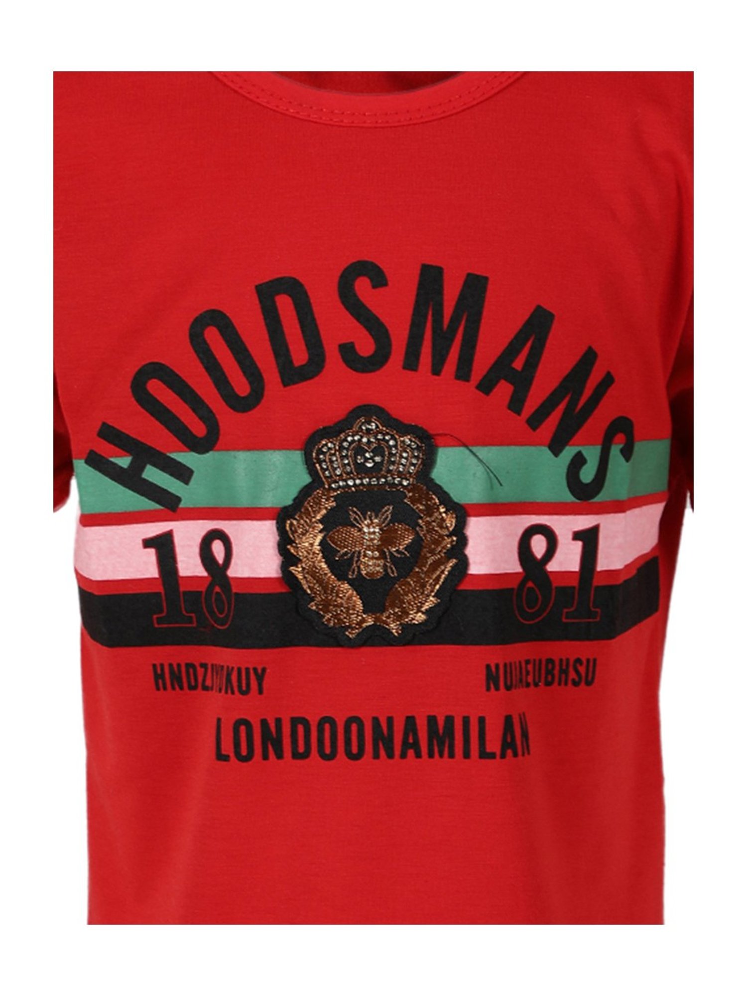 Passion Petals Kids Red Cotton Printed T-Shirt