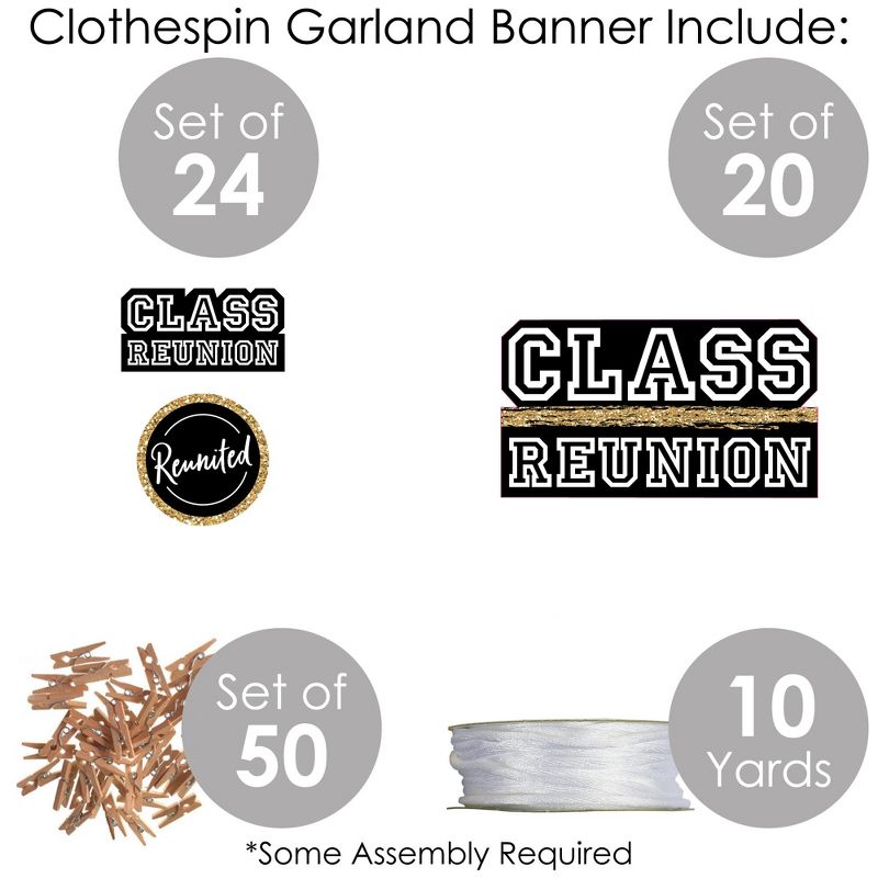 Big Dot of Happiness Reunited - School Class Reunion Party DIY Decorations - Clothespin Garland Banner - 44 Pieces
