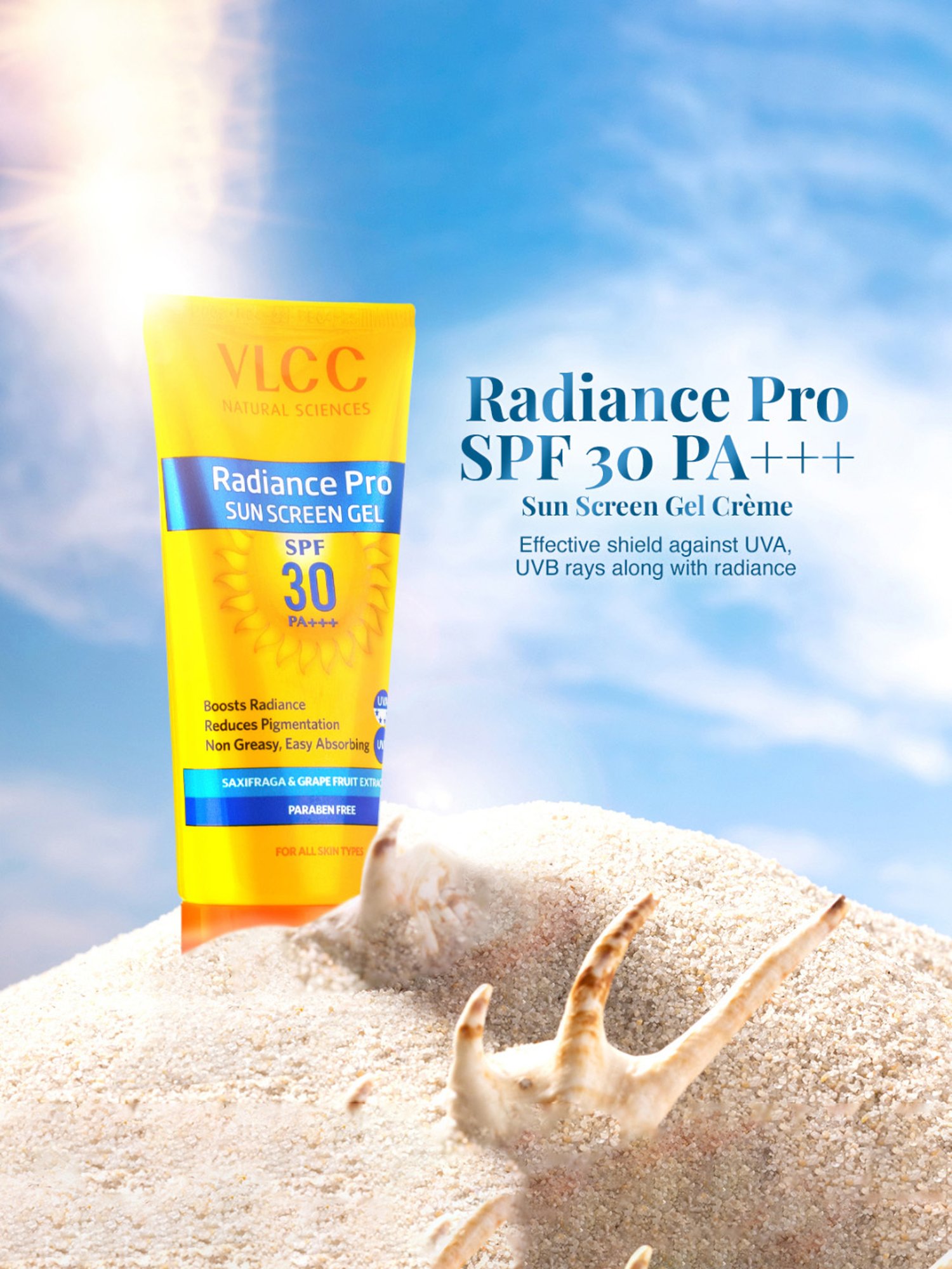 VLCC Radiance Pro Sun Screen Gel SPF 30 PA+++ - 125 gm