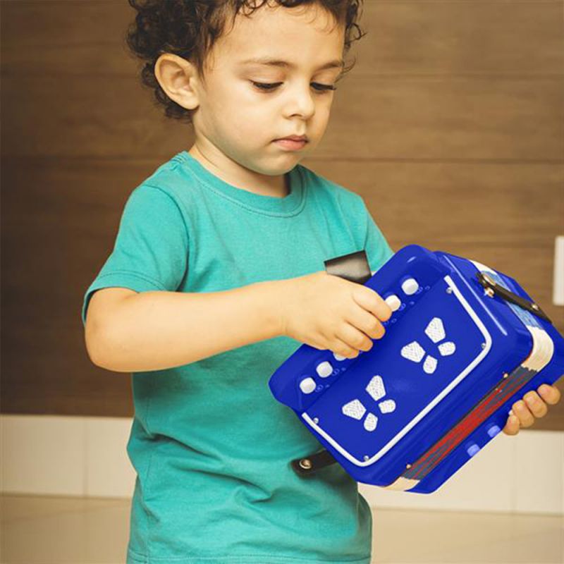 7-Key 2 Bass Kids Accordion Children's Mini Musical Instrument Easy to Learn Music Blue