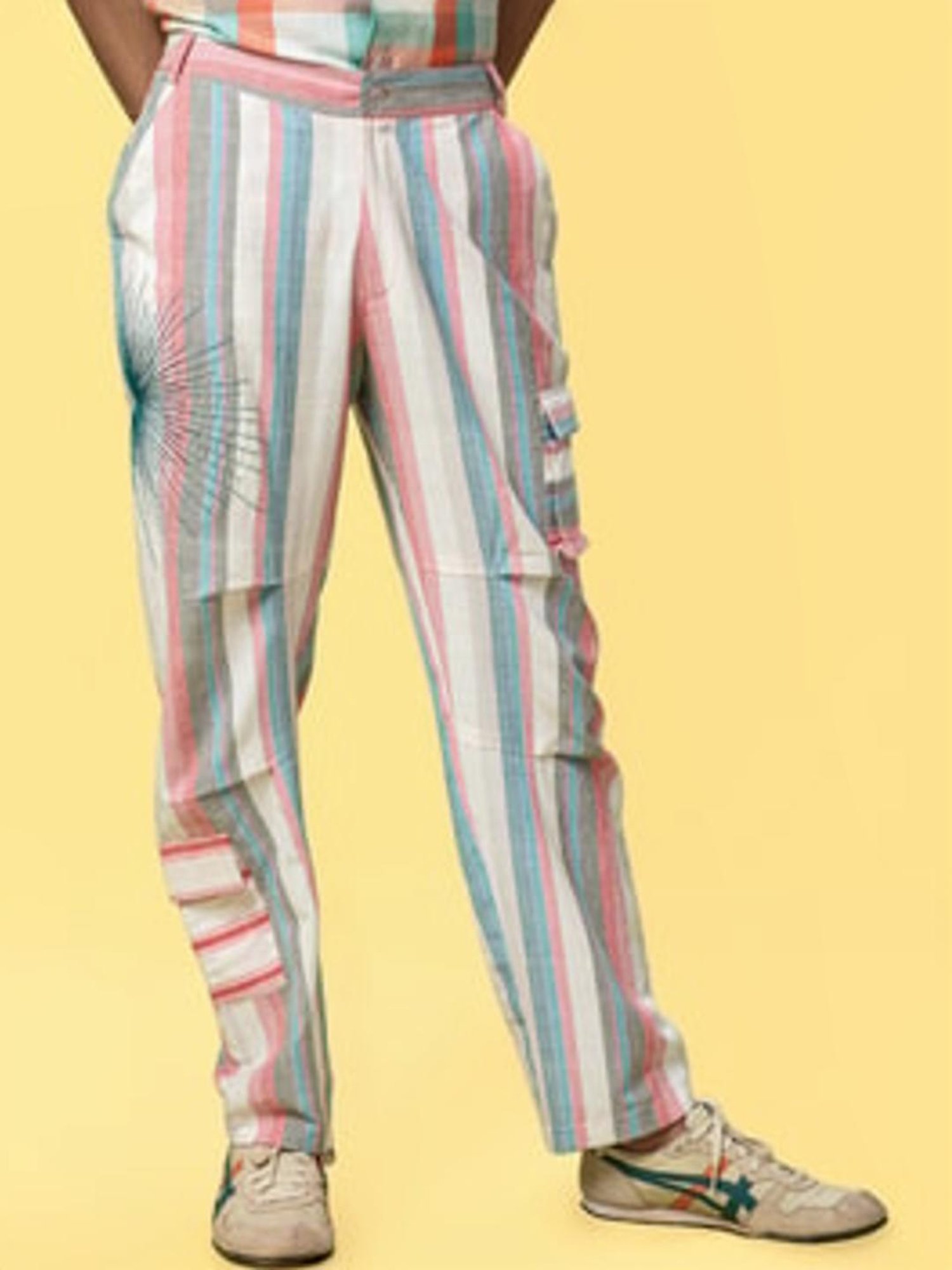 Anushe Pirani White & Coral Of Myriad Minds Pants