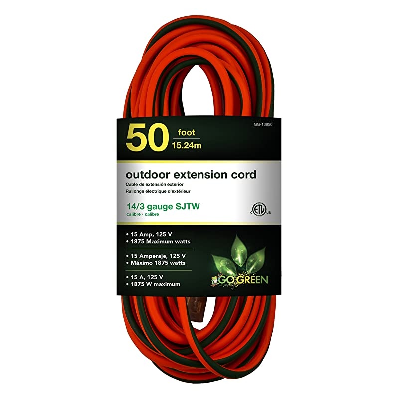Power GG13850 143 50 SJTW Outdoor Extension Cord Lighted End