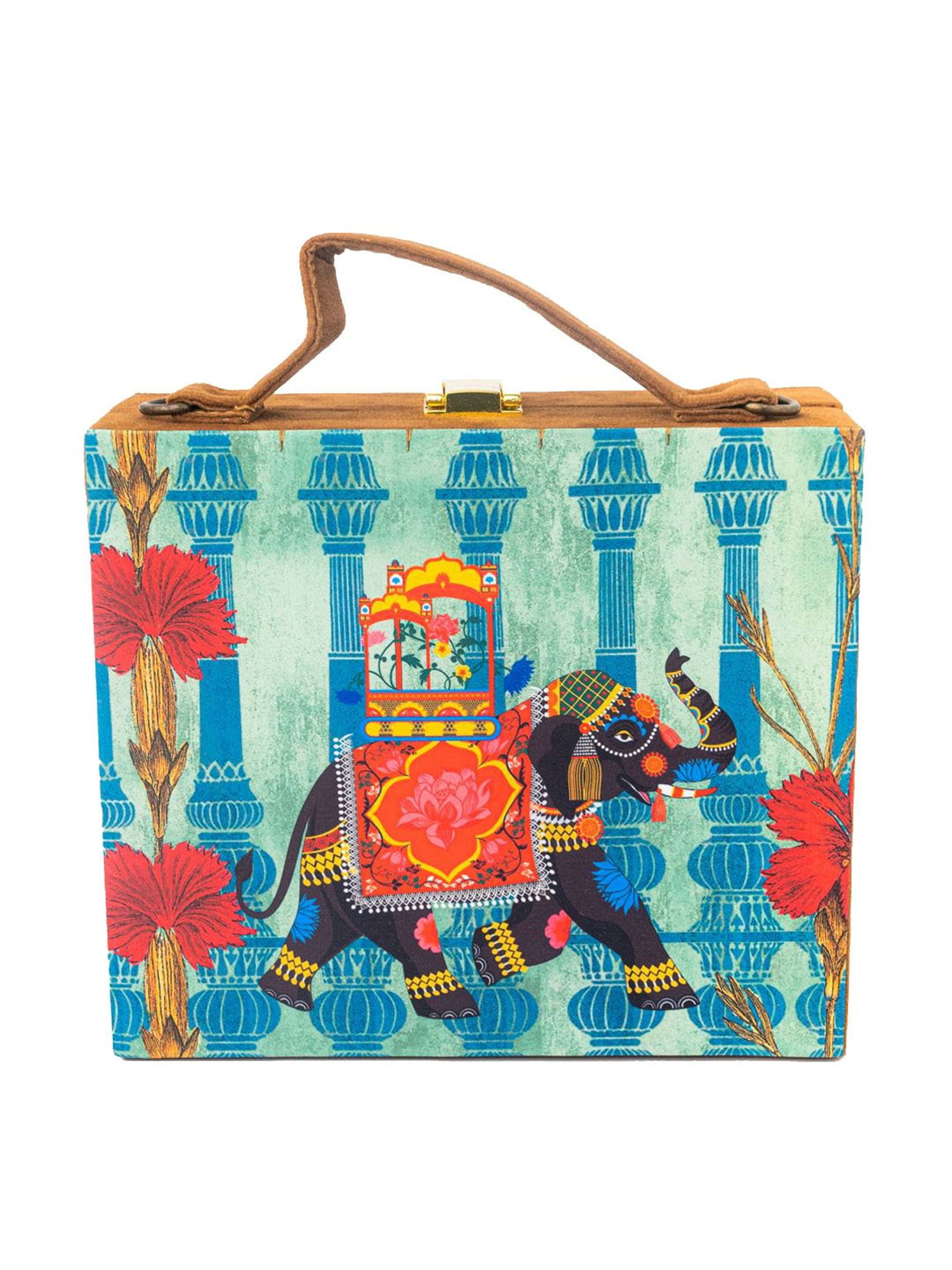 NR by Nidhi Rathi Blue Fabric Clutch