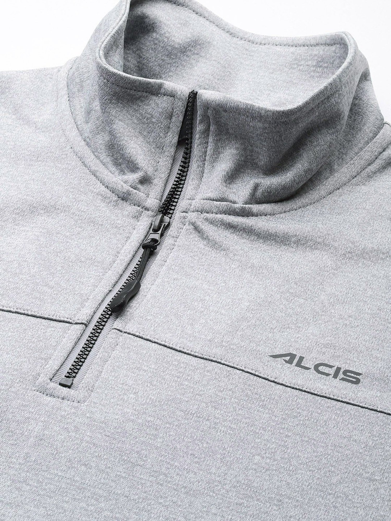 ALCIS Light Grey Slim Fit Self Design Sweatshirt