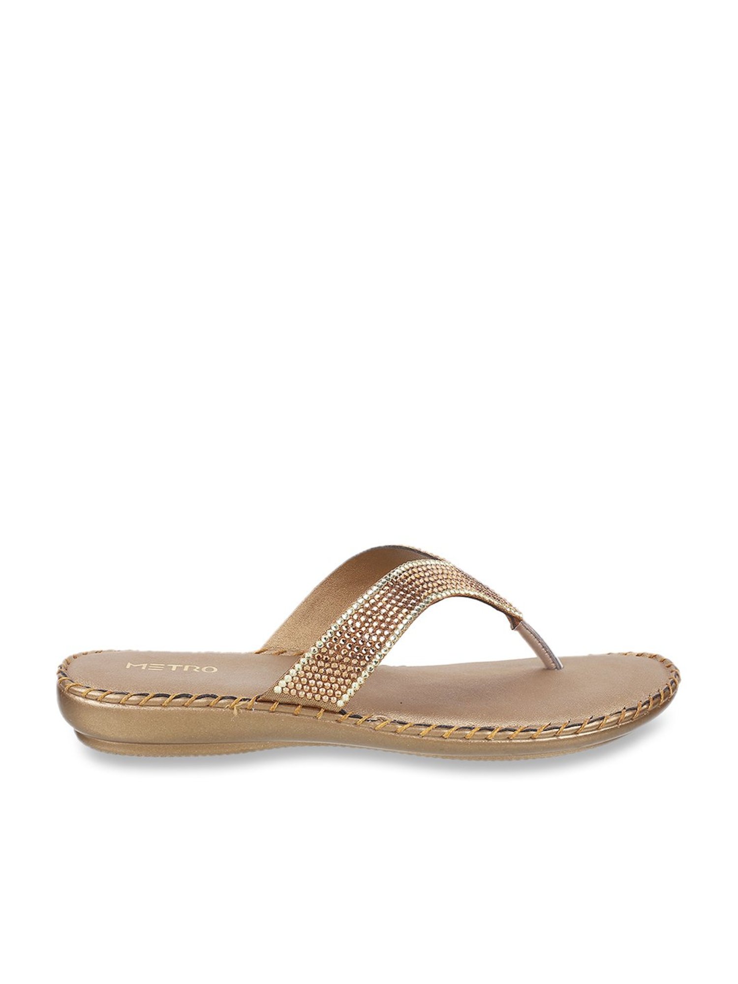 Metro Women's Antic Gold Thong Sandals