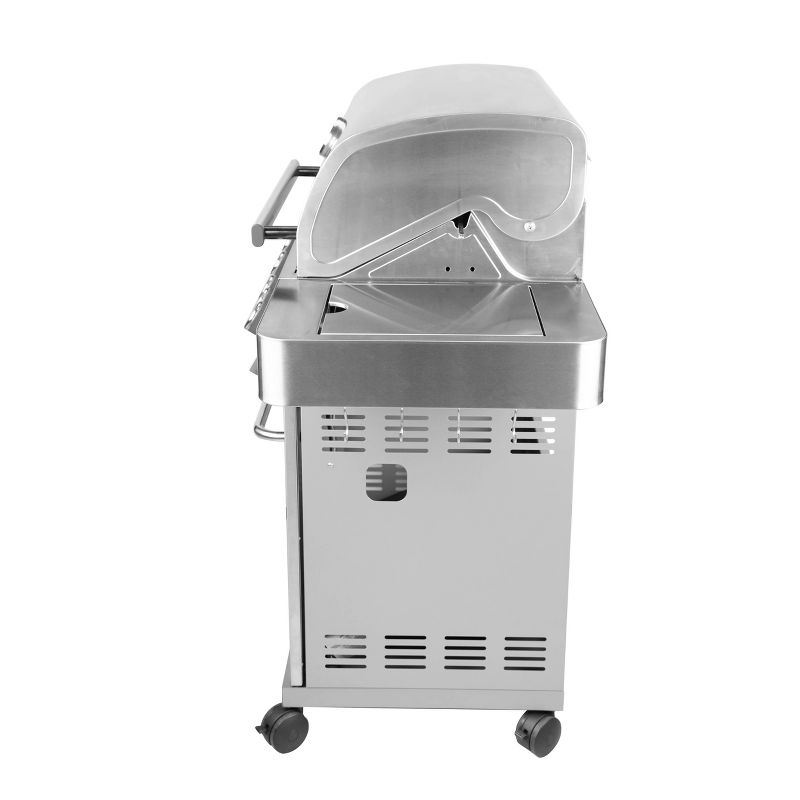 4-Burner Propane Stainless Steel Gas Grill with Rotisserie Kit Model 17842 - Monument Grills