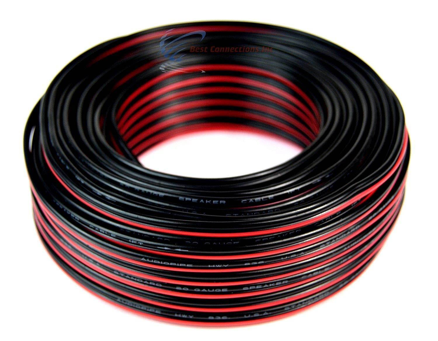 Audiopipe 100' Feet 20 GA Gauge Red Black 2 Conductor Speaker Wire Audio Cable