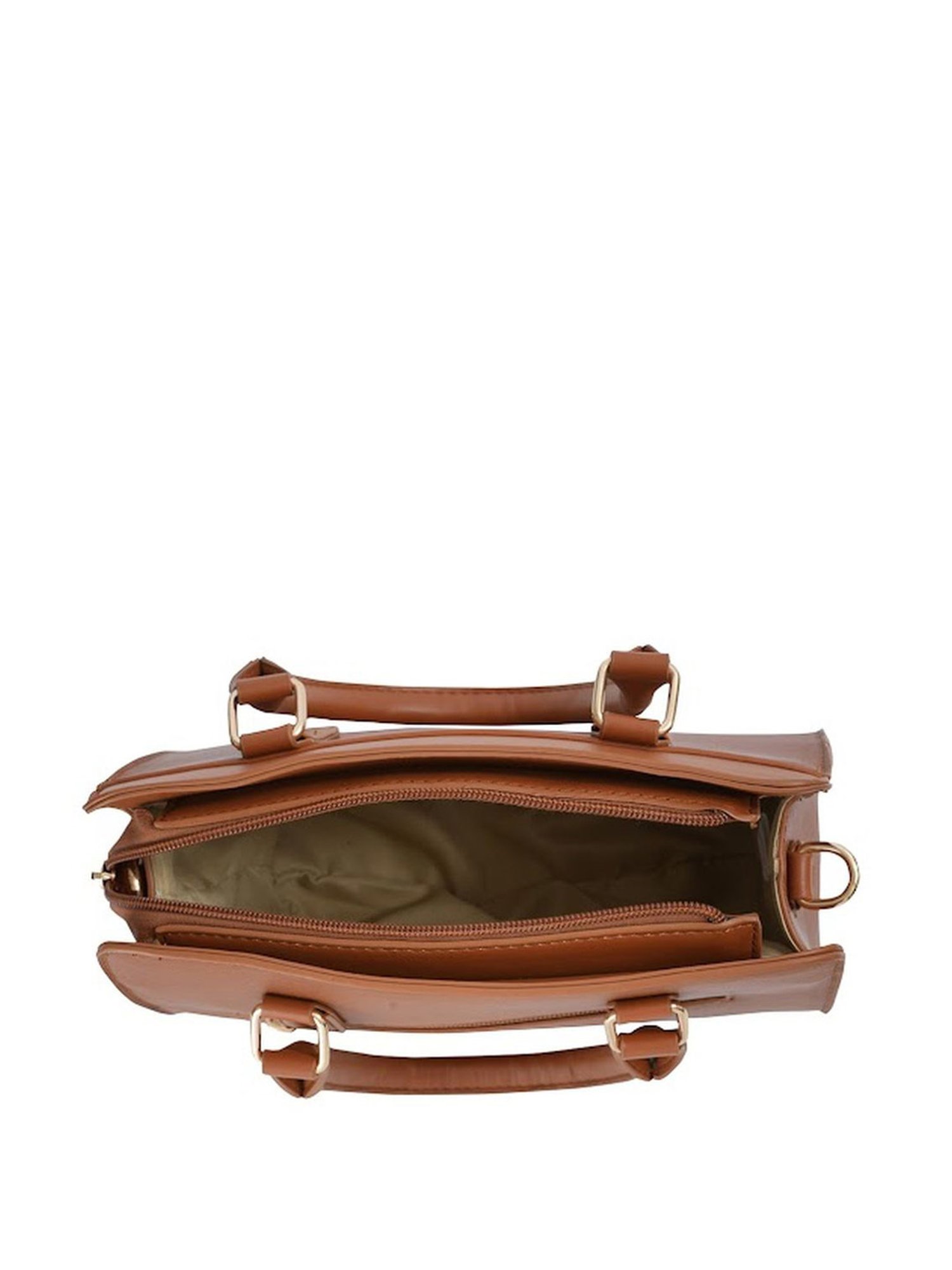 Sugarush Elijaha Tan PU Solid Handbag