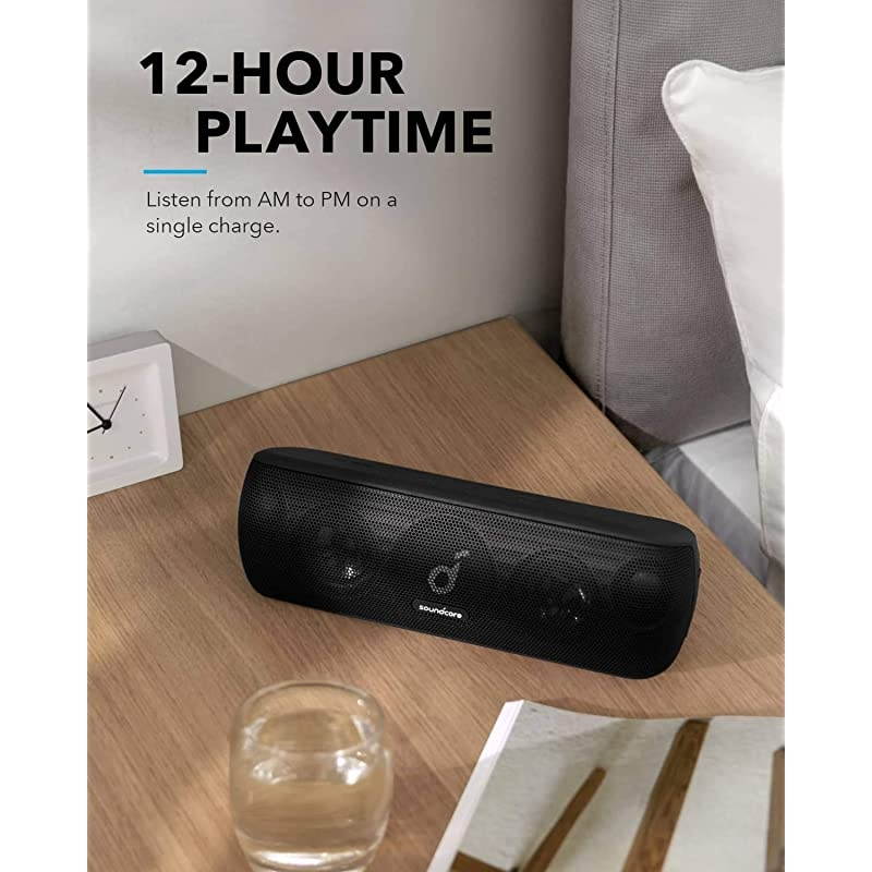 Soundcore Motion+ Bluetooth Speaker with HiRes 30W Audio Extended Bass and Treble Wireless HiFi Portable Speaker with App Customizable EQ 12Hour Playtime IPX7 Waterproof and USBC