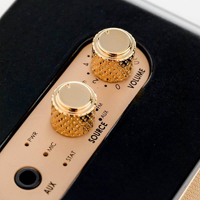 Bluetooth Speaker for iPhone Samsung Huawei TRENBADERCOM Bluetooth Speaker Wireless for Home Office Travel and Outdoor Wooden Vintage Style Customizable Christmas Souvenir Mic