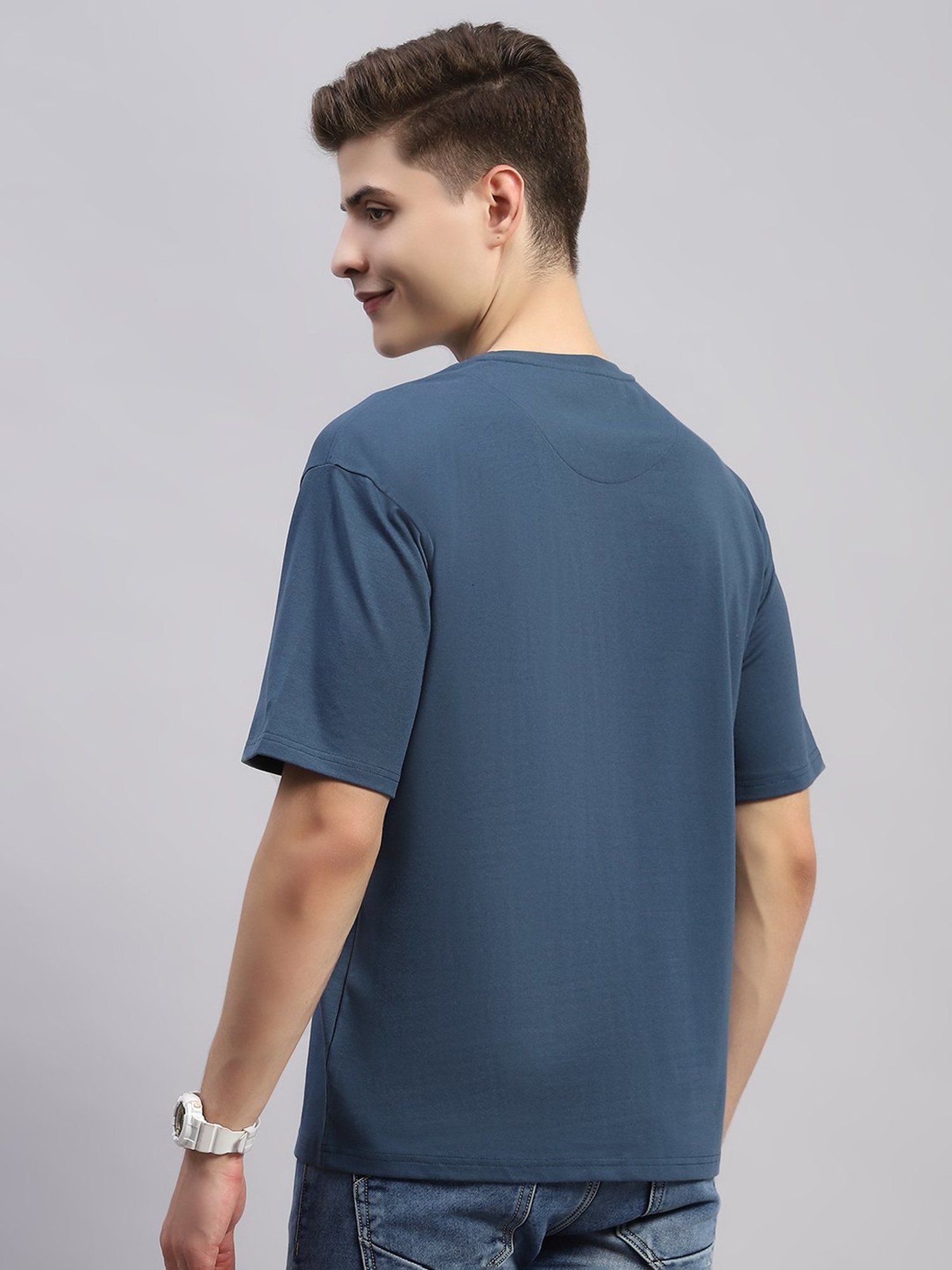 Monte Carlo Teal Regular Fit Printed T-Shirt