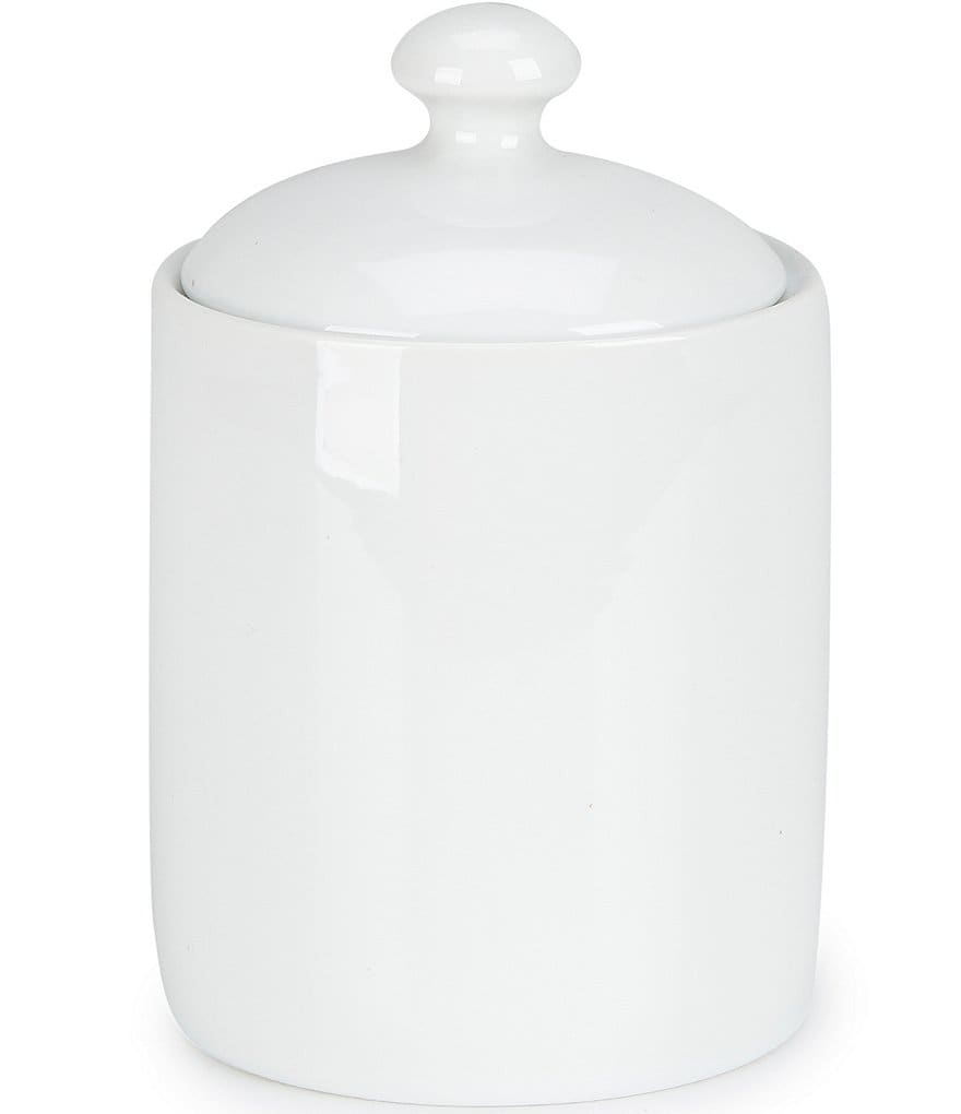 Noble Excellence Le Blanc Porcelain White Sugar Bowl with Lid