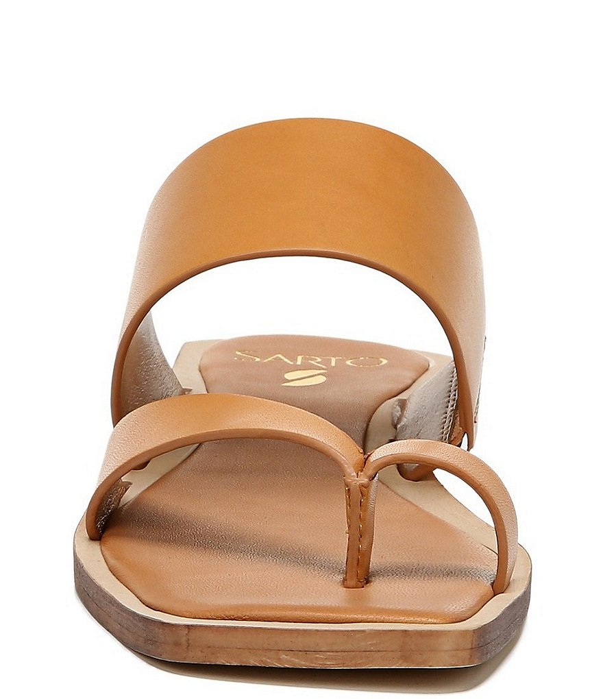 Sarto by Franco Sarto Ediana Leather Toe Ring Square Toe Sandals