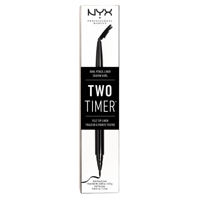 NYX Professional Makeup Two Timer Dual Ended Eye Liner Black - 0.45oz